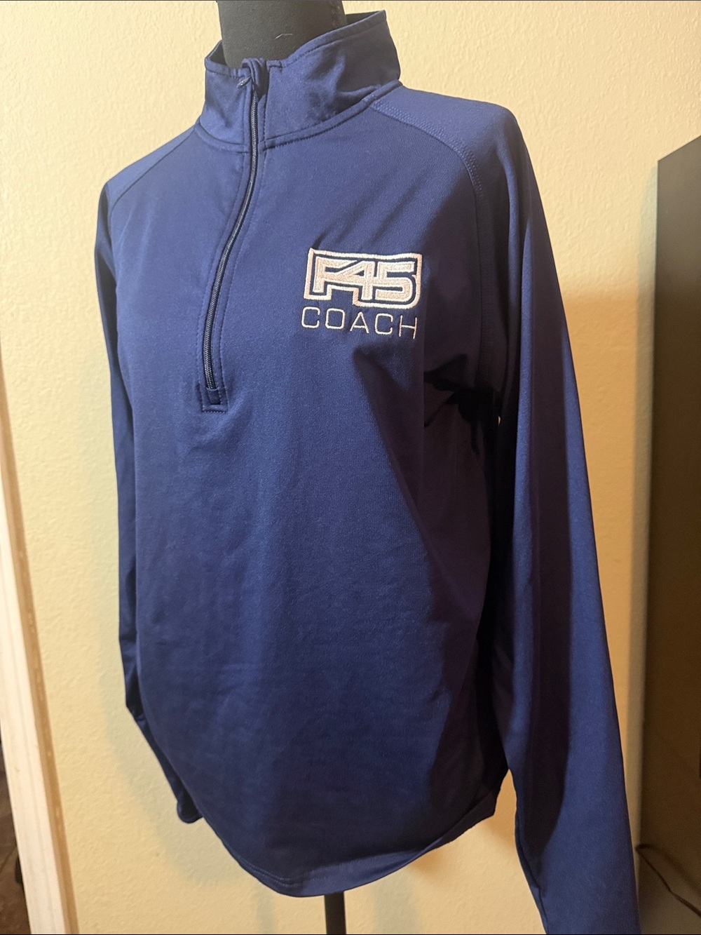 F45 Coach Men's Navy Quarter-Zip Performance Pullover